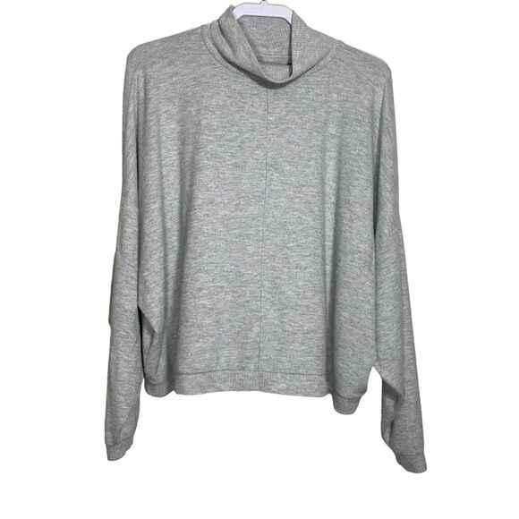 Lucky Brand Top XL Gray Cloud Jersey Mock Neck Oversized Long Sleeve Lightweight - Picture 10 of 14